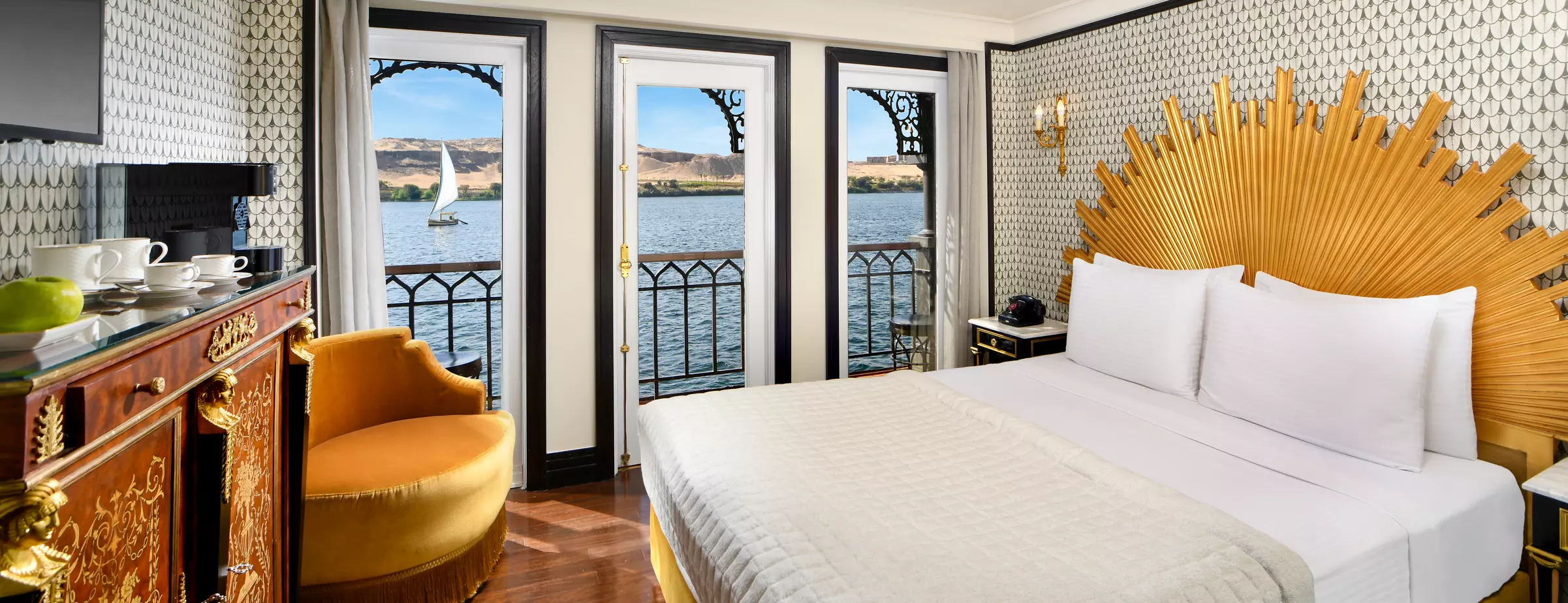 Cabin aboard the Mövenpick SS Misr Nile cruise